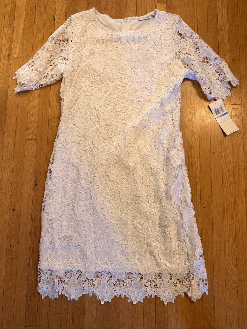 Lace Shift Dress - White